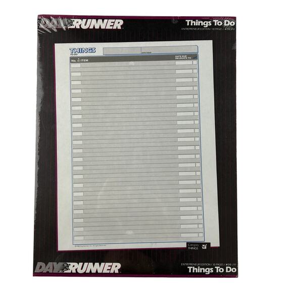 DAY RUNNER Things To Do Refill Entrepreneur Edition 30 Pages Ring NEW Sealed - Picture 6 of 6